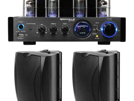 Rockville BluTube LED Tube Amplifier Home Bluetooth Receiver+(2) 6.5  Speakers Discount