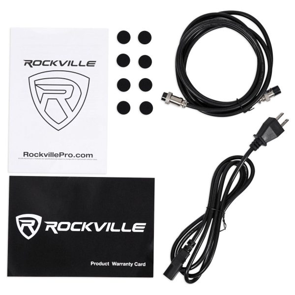 (2) Rockville 5.25  250w Powered Studio Monitors+Stands+Headphones+Mic+Foam Pads Supply