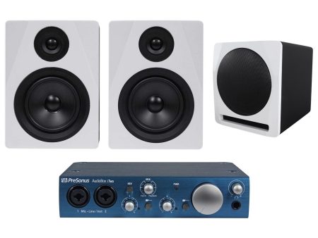 Pair Rockville APM5W 5.25  2-Way 250W Powered Studio Monitors+10  Sub+Interface Online now