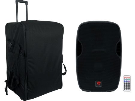 Rockville BPA15 15  Powered 800w DJ PA Speaker w Bluetooth+Rolling Travel Bag on Sale