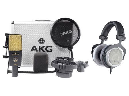 AKG C414 XLII Studio Studio Microphone Recording+Beyerdynamic DT-880 Headphones Online now