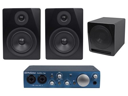 Pair Rockville APM5B 5.25  2-Way 250W Powered Studio Monitors+10  Sub+Interface Online Hot Sale