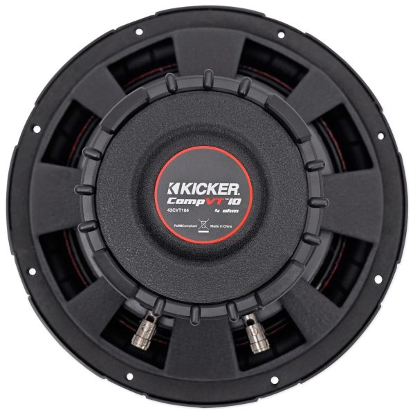 Kicker 43CVT104 COMPVT 800w 10  Shallow Slim Car Truck Subwoofer+Sealed Sub Box For Sale