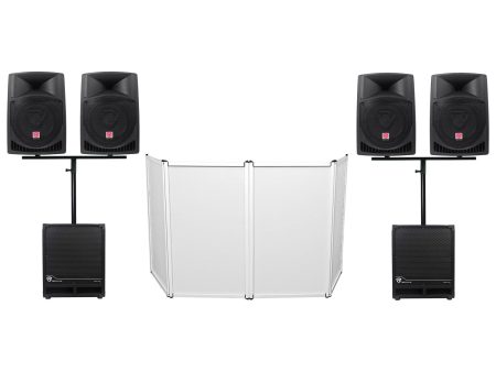 Rockville DJ Package w (4) 12  Active Speakers+(2) 12  Powered Subwoofers+Facade Online Hot Sale