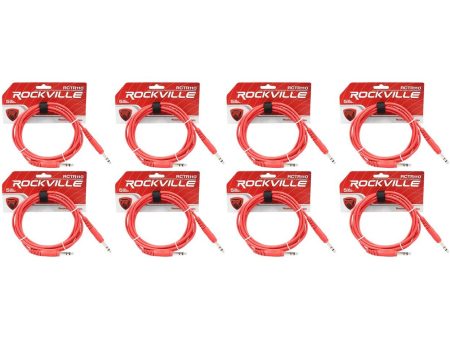 8 Rockville RCTR110R Red 10  1 4   TRS to 1 4   TRS  Cable 100% Copper Sale