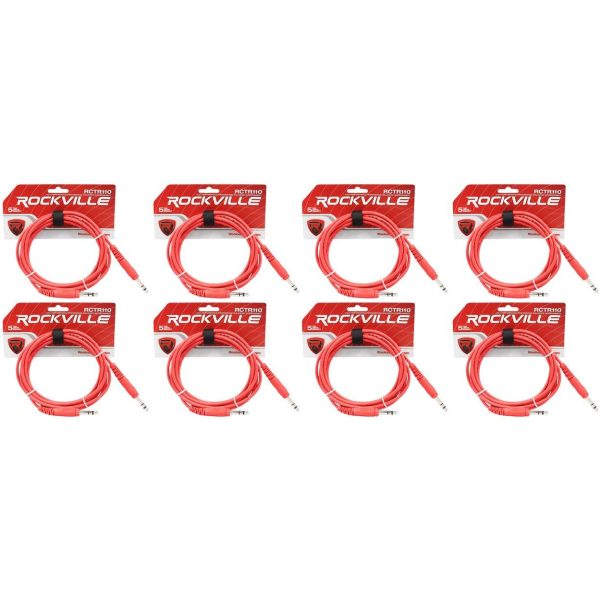 8 Rockville RCTR110R Red 10  1 4   TRS to 1 4   TRS  Cable 100% Copper Sale