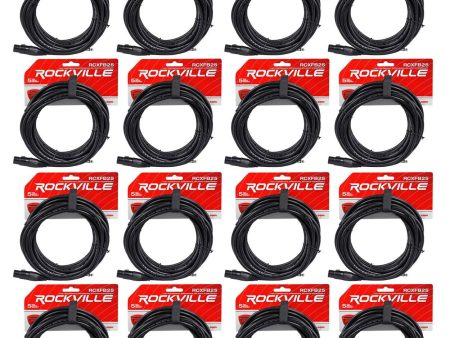 16 Rockville RCXFB25B Black 25  Female REAN XLR to 1 4   TRS Balanced Cables OFC Online now