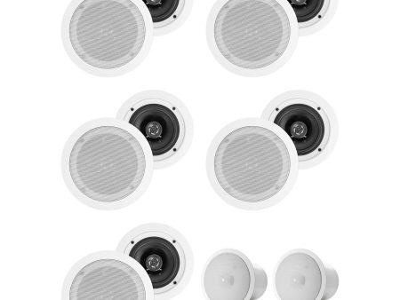 (10) HC55 5.25  300 Watt White In-Ceiling Home Theater Speakers+JBL Subwoofers Online