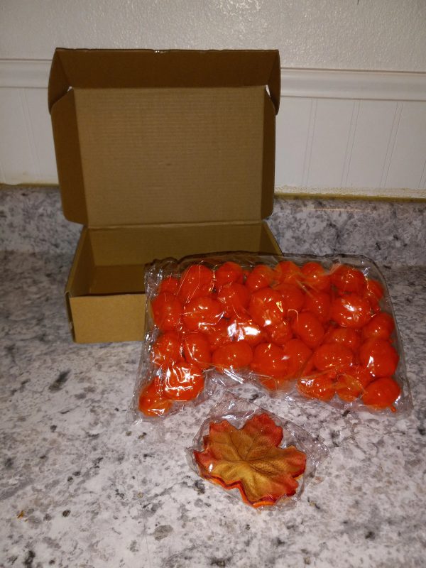 50 pcs Pumpkins and 100 Maple Leaves, DIY Thanksgiving Decorations Kit For Sale