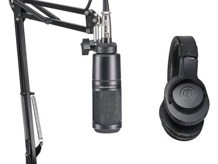 Audio Technica AT2020PK Studio Mic Recording Package-Microphone+Headphones+Boom Discount