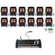 (12) Rockville BEST PAR 50 Battery Wash Lights Wireless DMX+384 Ch. Controller Sale