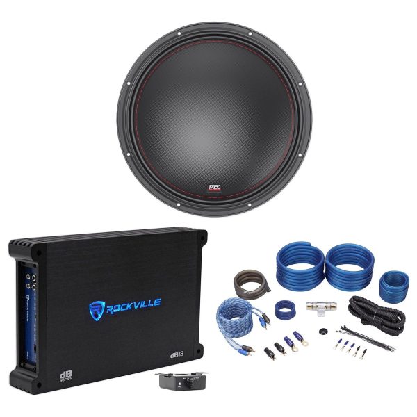 MTX 7515-44 15  750w RMS Competition Car Subwoofer Sub+Mono Amplifier+Amp Kit Fashion