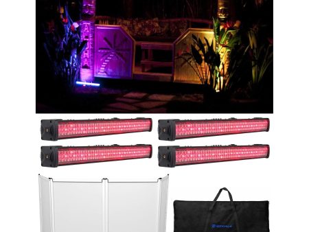 4 American DJ MEGA GO BAR 50 RGBA Rechargeable Battery Powered Wash Lights+Facade For Sale