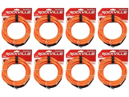 8 Rockville RCXFB25O Orange 25  Female REAN XLR to 1 4   TRS Balanced Cables OFC For Discount