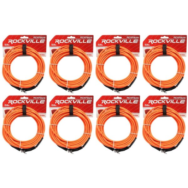 8 Rockville RCXFB25O Orange 25  Female REAN XLR to 1 4   TRS Balanced Cables OFC For Discount