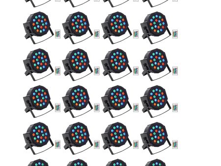 (24) Rockville BATTERY PAR 50 Rechargeable LED DMX DJ Club Wash Up-Lights+Remote Supply