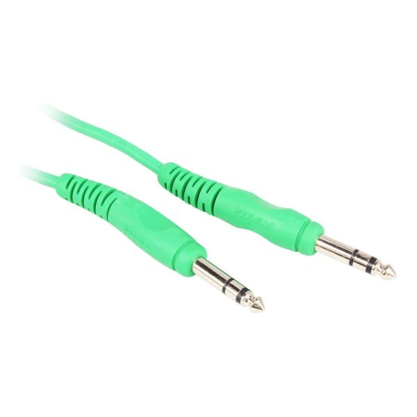 12 Rockville RCTR110G Green 10  1 4   TRS to 1 4   TRS  Cable 100% Copper For Sale