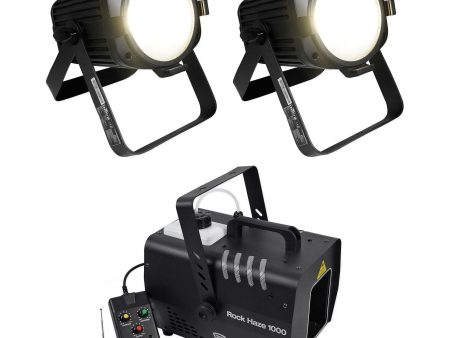 (2) Chauvet EVE P-100 WW Warm White D-Fi USB DMX Wash Stage Lights+Haze Machine Online now