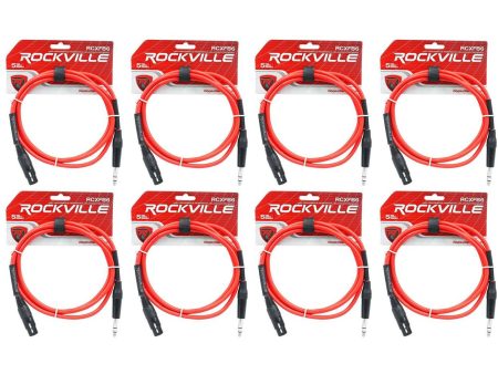 8 Rockville RCXFB6R Red 6  Female REAN XLR to 1 4   TRS Balanced Cables OFC Fashion