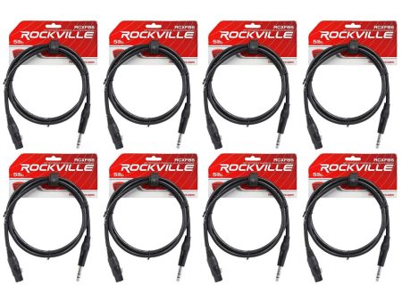 8 Rockville RCXFB6B Black 6  Female REAN XLR to 1 4   TRS Balanced Cables OFC on Sale