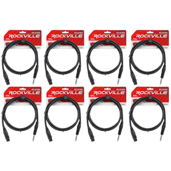 8 Rockville RCXFB6B Black 6  Female REAN XLR to 1 4   TRS Balanced Cables OFC on Sale