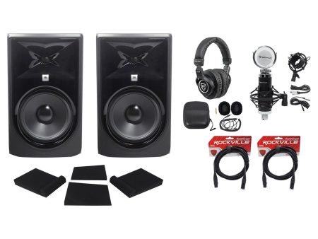 (2) JBL 308P MkII 8  Powered Studio Monitors Speakers+Pads+Cables+Headphones+Mic Online