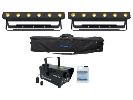 Chauvet DJ Ezlink Strip Q6 BT Wireless Bluetooth Wash Lights+Bag+LED Fogger Discount