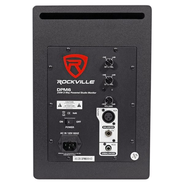 2) Rockville DPM6C 6.5  420w Active Studio Monitors+Stands+Headphones+Mic and Shield Sale