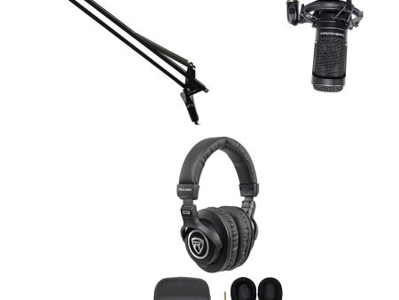 Audio Technica AT2050 Studio Condenser Recording Microphone Mic+Boom+Headphones Sale