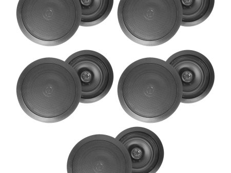 (10) Rockville HC655 6.5  500 Watt Black In-Ceiling Home Theater Speakers 8 Ohm For Cheap