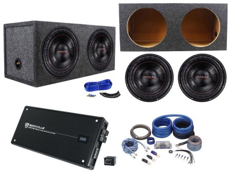 (2) American Bass ELITE-1244 2400w 12  Car Subwoofers+Amp+Wires+Sealed Sub Box Online Hot Sale