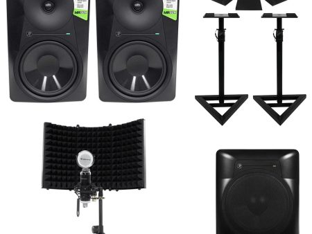 (2) Mackie MR824 8” Powered Studio Monitors+10  Active Sub+Mic+Mount+Stands+Pads Hot on Sale