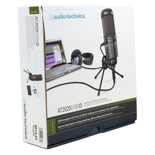 Audio Technica AT2020USB+ Podcast Podcasting Microphone+Headphones+2 Stands Online