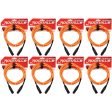 8 Rockville RCXFM10P-O Orange 10  Female to Male REAN XLR Mic Cable 100% Copper Cheap