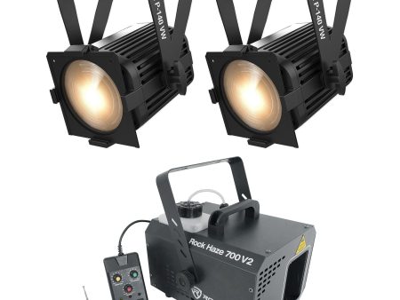 (2) Chauvet DJ EVE P-140 VW DMX D-Fi Cool Warm White Wash Stage Lights+Hazer Cheap