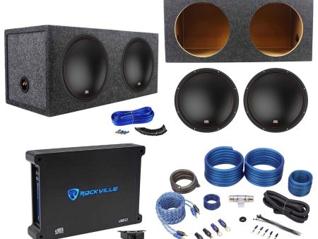 (2) MTX 3512-04 12  1000w Car Subwoofers+Sealed Sub Box+Mono Amplifier+Amp Kit For Discount