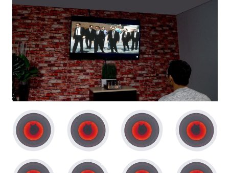 (8) Rockville HC85-LED 8  700 Watt In-Ceiling Home Theater Speakers w  Red LED on Sale