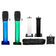 (2) Rockville BPA8 8  Powered 300w DJ Speakers w Bluetooth+Totem Style Stands on Sale