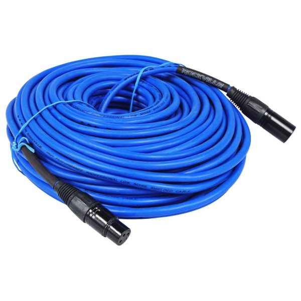 8 Rockville RCXFM100P-BL Blue 100  Female to Male REAN XLR Mic Cable 100% Copper Fashion