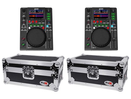 2) Gemini MDJ-600 Tabletop USB CD Media Players DJ MIDI Controllers+Travel Cases Supply