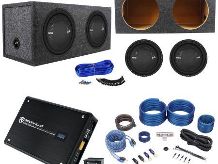 2) Polk Audio MM 1242 DVC 12” 2520w Subwoofers+Sealed Box+Mono Amplifier+Amp Kit Hot on Sale