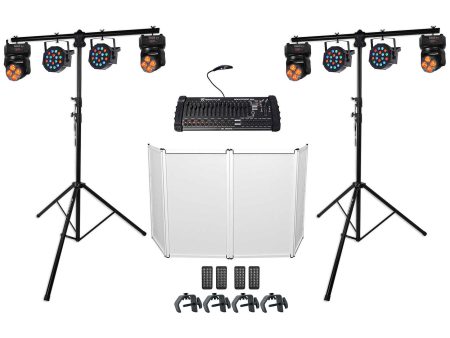 2) Rockville Stands+4) Moving Heads+4) Wash Par Can Lights+DMX Controller+Facade Online Hot Sale