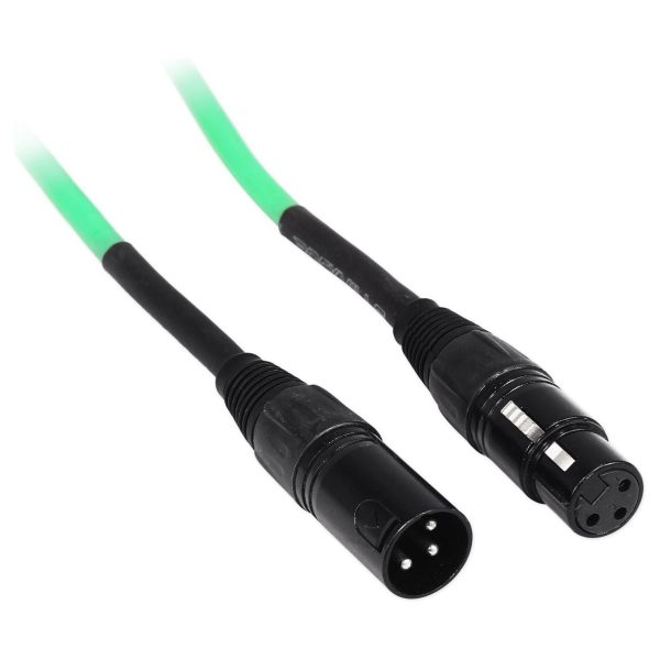 8 Rockville RCXFM50P-G Green 50  Female to Male REAN XLR Mic Cable 100% Copper Online Sale