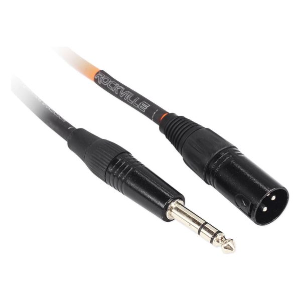 8 Rockville RCXMB3-O Orange 3  Male REAN XLR to 1 4   TRS Balanced Cables Cheap