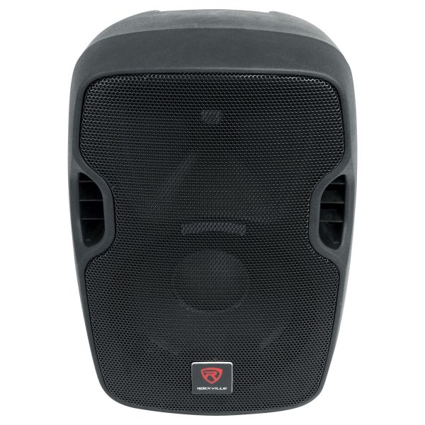 (2) Rockville BPA10 10  Powered 400w DJ Speakers w Bluetooth+Totem Style Stands Cheap