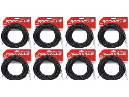 8 Rockville RCTT1425 25  14 AWG 1 4  TS to 1 4  TS Pro Speaker Cable 100% Copper Online now