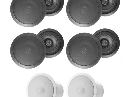 (8) HC85 8  700 Watt Black In-Ceiling Home Theater Speakers+JBL Subwoofers For Cheap