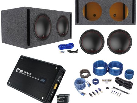 (2) MTX 5512-44 12  1600w Car Subwoofers+Sealed Sub Box+Mono Amplifier+Amp Kit For Discount