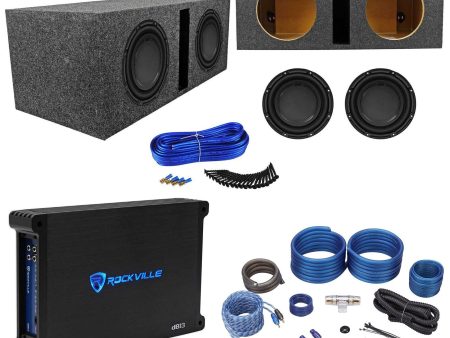 (2) Polk Audio DB1042SVC 10” 2100w Subwoofers+Vented Box+Mono Amplifier+Amp Kit For Cheap