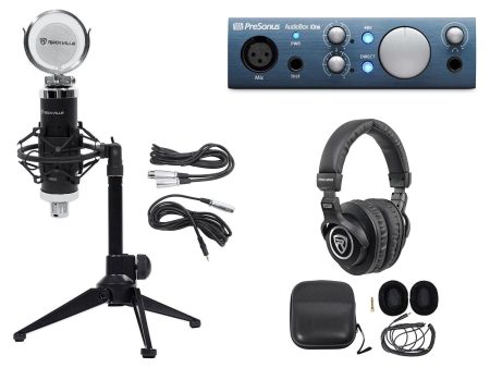 1-Person Podcast Podcasting Recording Kit Presonus Audiobox Ione Interface+Stand Cheap